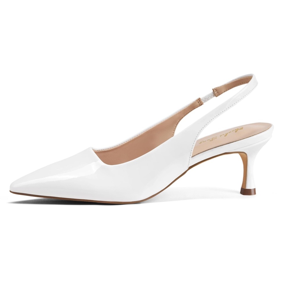 SOLD NWT Elisabet Tang 2IN Trendy Closed Toe Slingback Kitten Heels